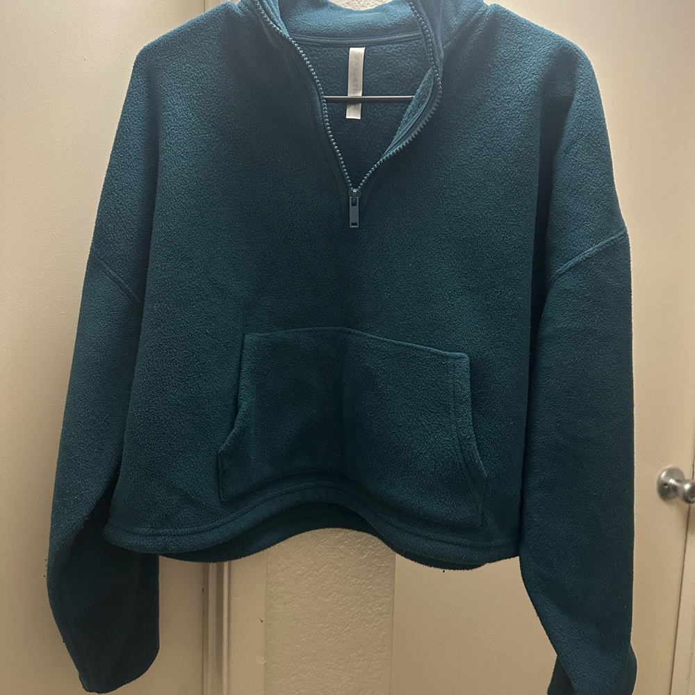 Fabletics Blue 1/4 zip Sweater